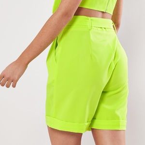 Lime Belted Turn up Co-ord Shorts.